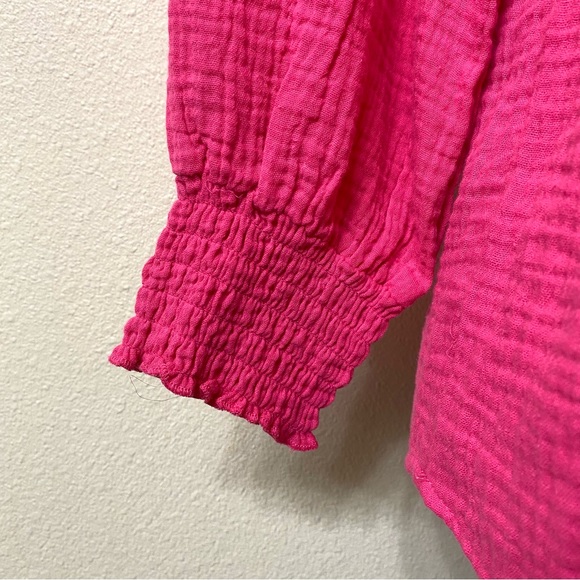Evereve Eleanor Smocked Gauze Top Size Small - Picture 8 of 12